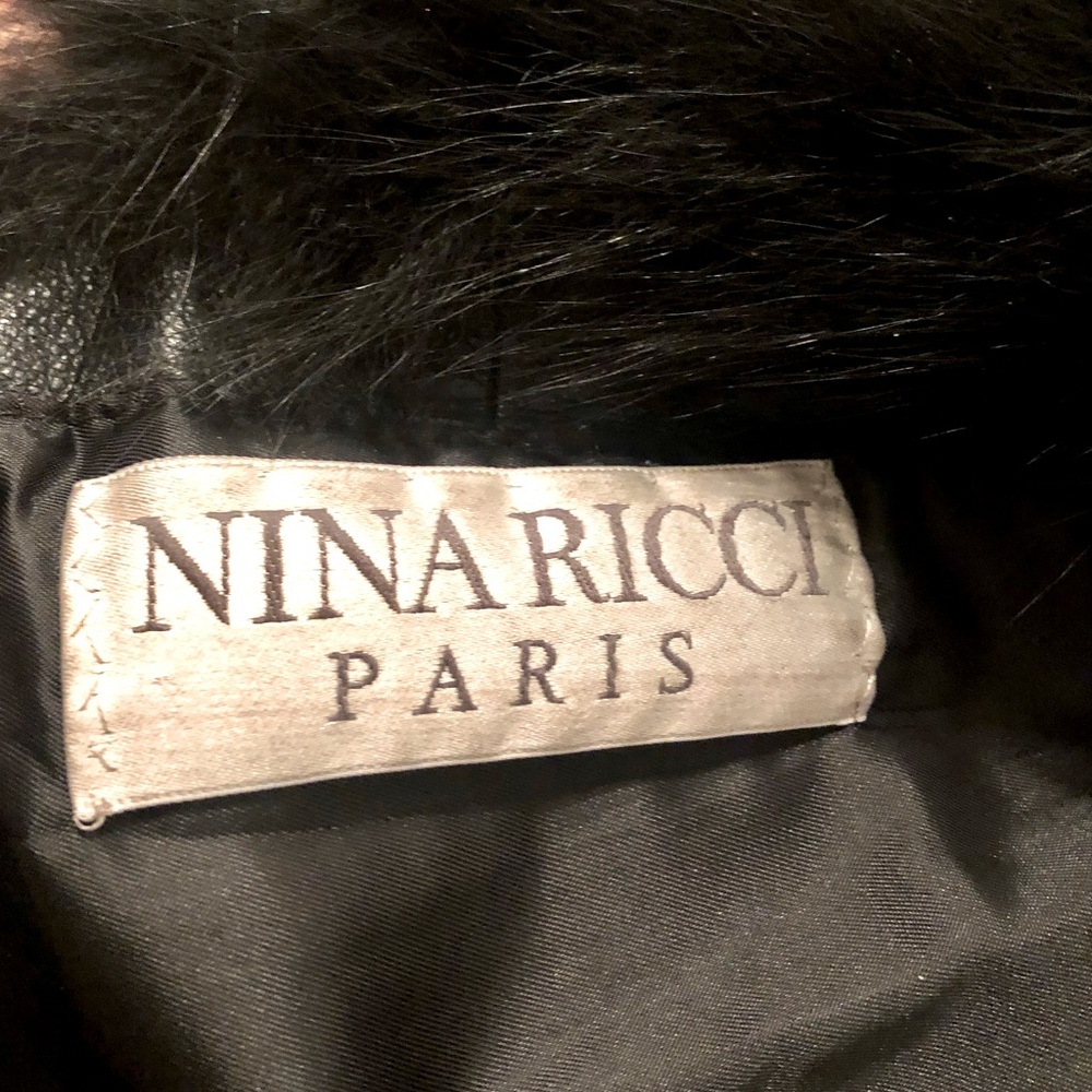 Vintage Nina Ricci full length leather coat